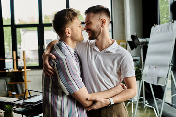 Two men in casual attire, standing alongside each other with a sense of unity and camaraderie.
