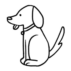 Dog doodle png sticker, cute pet  transparent background