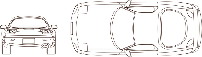Sketch illustration vector drawing design detail of luxury sport racing car transport vehicle