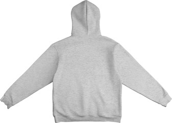 Heather unfolded hoodie mockup PNG, back view