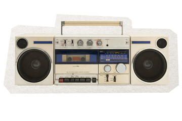 PNG cassette player digital sticker, collage element in transparent background