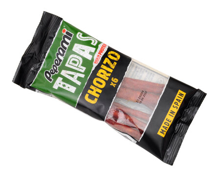 Peperami tapas chorizo mini snack air dried pork salamis in a 50g pack