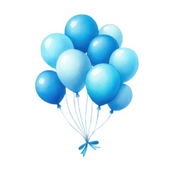 blue balloons watercolor PNG