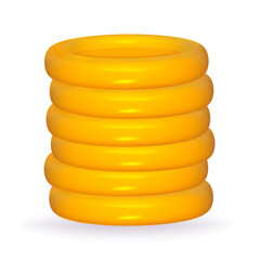 3d coin gold stack vector illustration isolated. Money yellow pile. Game coin tower.
