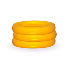 3d coin gold stack vector illustration isolated. Money yellow pile. Game coin tower.