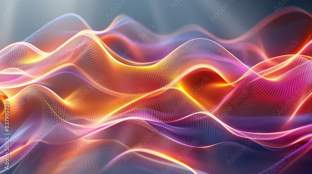 Leinwandbilder colorful wavy lines on an abstract digital background conveying motion and fluidity. generative ai.