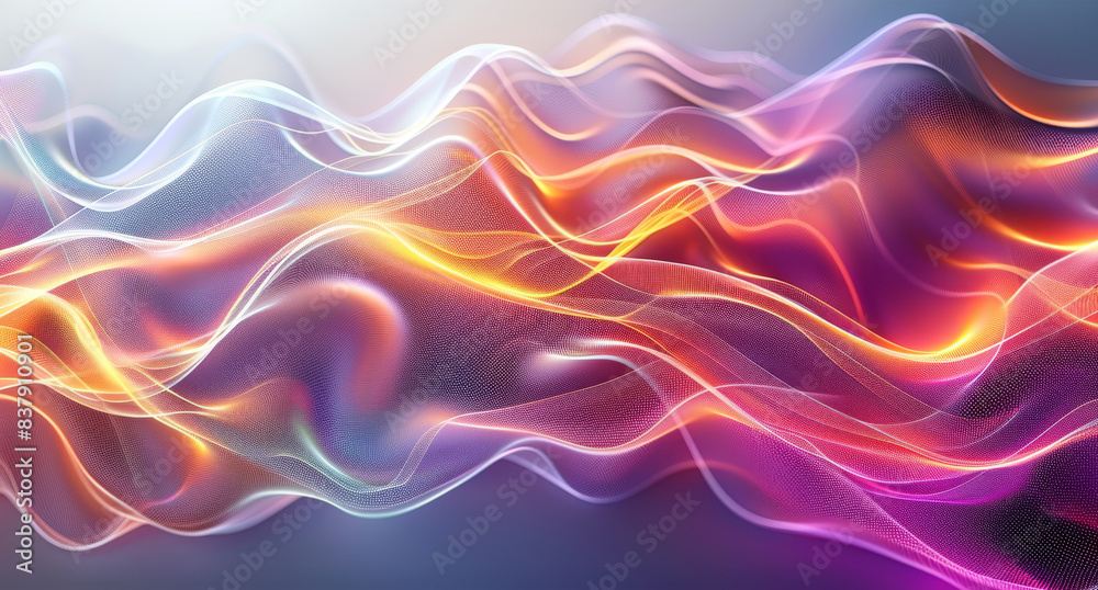 Fototapete colorful wavy lines on an abstract digital background conveying motion and fluidity. generative ai.