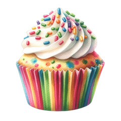 Funfetti Cupcake watercolor 