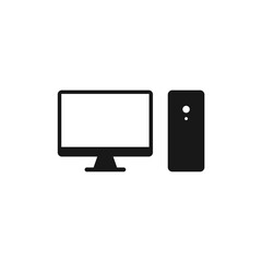 Desktop Computer icon vector. PC icon design isolated on white background.