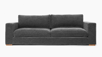 Modern velvet sofa png mockup living room furniture