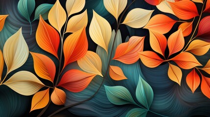 Design an abstract background featuring stylized botanical forms with a modern artistic twist