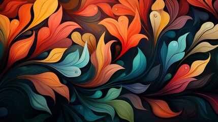 Design an abstract background featuring stylized botanical forms with a modern artistic twist