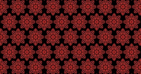 seamless pattern with red flowers
