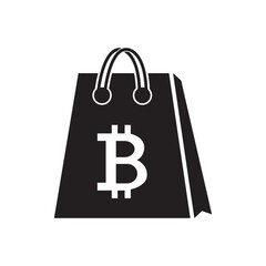 bitcoin shopping bag icon