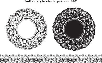 インド風円形レース模様素材 007