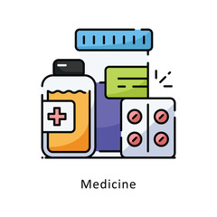 Medicine  filled outline Design illustration. Symbol on White background EPS 10 File