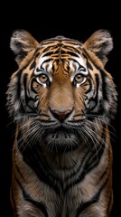 Obraz premium Tiger on a black background