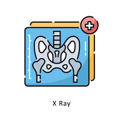 X Ray filled outline Design illustration. Symbol on White background EPS 10 File