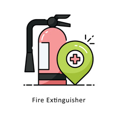 Extinguisher filled outline Design illustration. Symbol on White background EPS 10 File