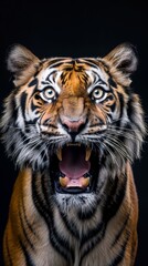 Fototapeta premium Tiger on a black background