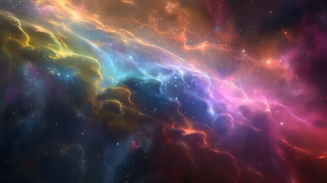 3. Picture the spectral signatures of various chemical elements shimmering in the star's light, each line telling a story of nucleosynthesis and stellar evolution, depicted in a captivating image