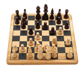 Wooden chessboard game design element