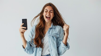 Fototapeta premium The excited young woman