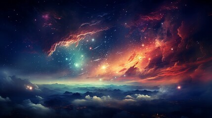 Obraz premium Cosmic Splendor Swirling Galaxies and Nebulae Design