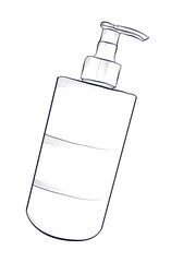 black and white hand-drawn drawing of a jar with a diffuser vector