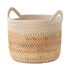 Brown wicker basket design element