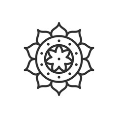 Mandala, linear icon. Line with editable stroke
