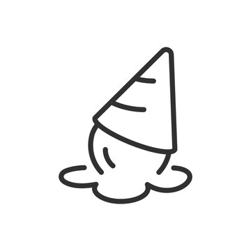 recommend clip art: The ice cream has fallen, linear icon. Line with editable stroke