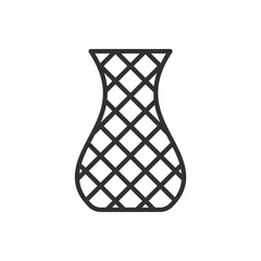 Vase from polygons, linear icon, 3d model. Line with editable stroke