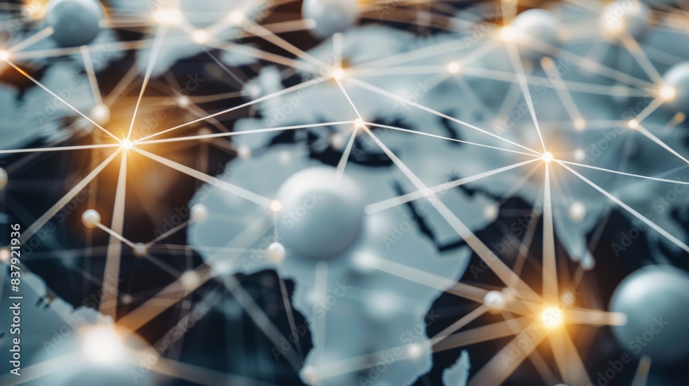 Poster networking structure at the global level. connecting customers, hr recruitment and global outsourcin