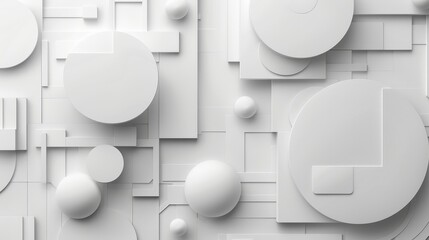 Obraz premium Abstract White Geometric Shapes Background