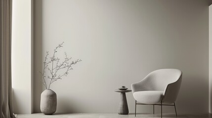  Scandinavian-inspired design with light gray tones and simple geometric elements 