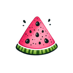 Watermelon Slice - A cute and colorful illustration of a watermelon slice.
