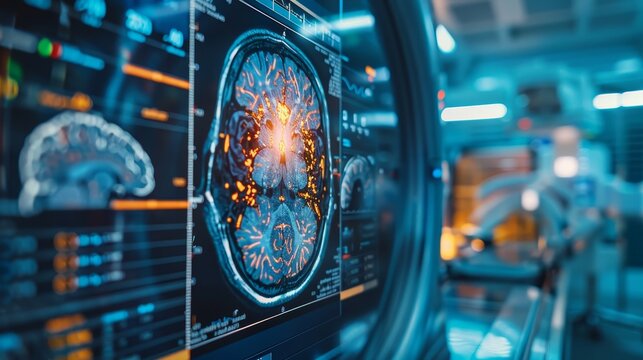 Future medical diagnostics, high-tech MRI machine, close-up detail, innovative imaging technology, healthcare advancement