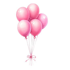 pink balloon watercolor PNG