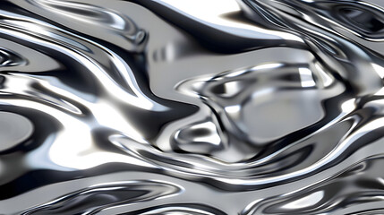 glossy silver metal fluid glossy chrome mirror water effect background backdrop texture 3d render © Prasanth
