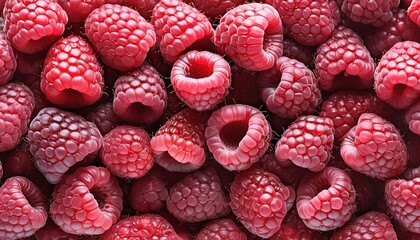 Ripe juicy raspberry berries background. Generative Ai