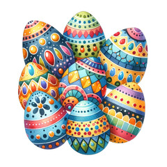 set of vibrant easter eggs
