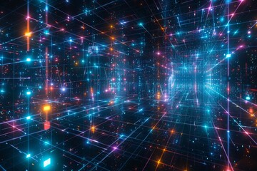 Obraz premium Abstract background data flow on futuristic technology.