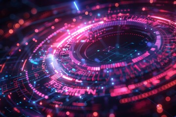 Obraz premium Abstract background data flow on futuristic technology.