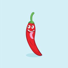 Vector illustration of Cute Red Chili