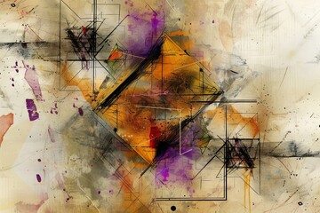 Vibrant Geometric Artwork Chaos