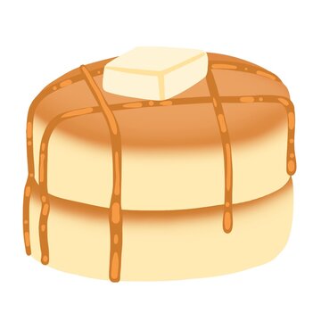 recommend clip art: souffle pancakes with syrup and butter on top of it