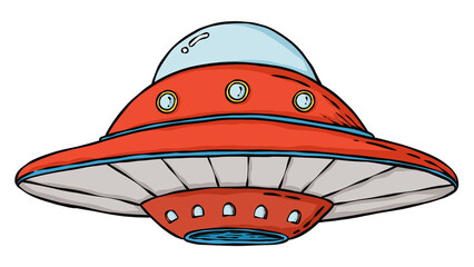 PNG Cool cartoon UFO sticker © Rawpixel.com