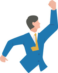 勢いよくジャンプをする男性のビジネスパーソン