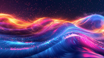 Fototapeta premium Dynamic Neon Wave Design Background